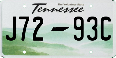 TN license plate J7293C