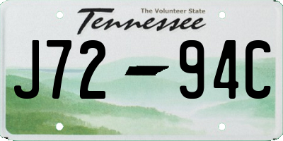 TN license plate J7294C