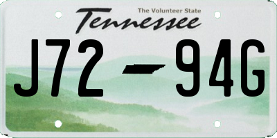 TN license plate J7294G