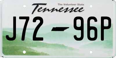 TN license plate J7296P