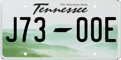 TN license plate J7300E