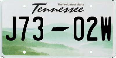 TN license plate J7302W