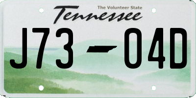TN license plate J7304D