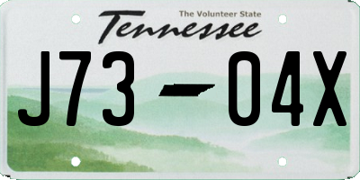 TN license plate J7304X