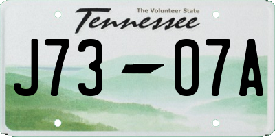 TN license plate J7307A