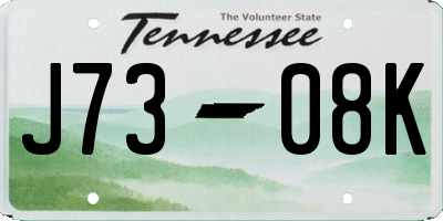 TN license plate J7308K