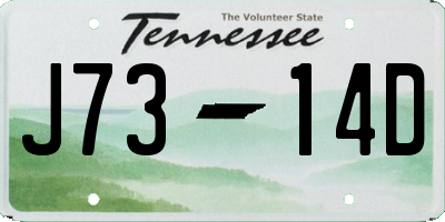 TN license plate J7314D