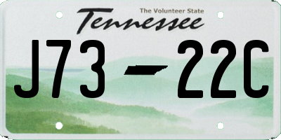 TN license plate J7322C
