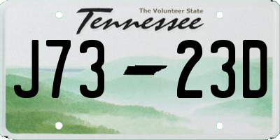 TN license plate J7323D
