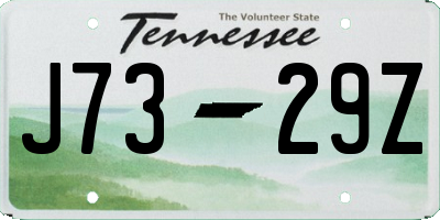 TN license plate J7329Z