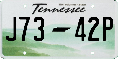 TN license plate J7342P