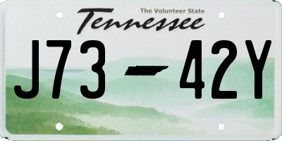 TN license plate J7342Y
