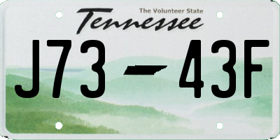 TN license plate J7343F