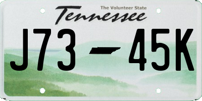 TN license plate J7345K