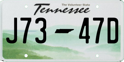TN license plate J7347D