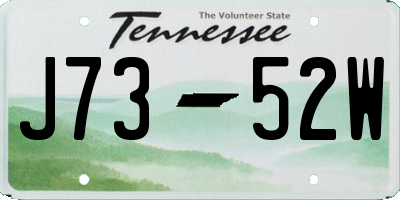 TN license plate J7352W