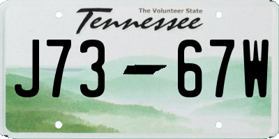 TN license plate J7367W