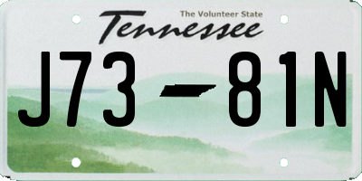 TN license plate J7381N