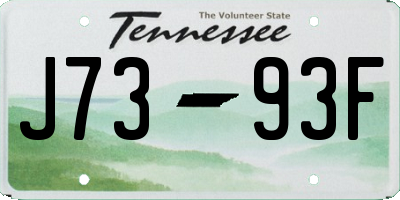 TN license plate J7393F