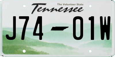 TN license plate J7401W