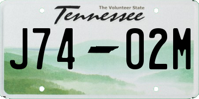 TN license plate J7402M