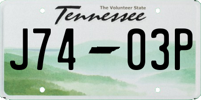 TN license plate J7403P