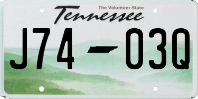 TN license plate J7403Q