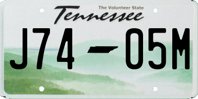 TN license plate J7405M