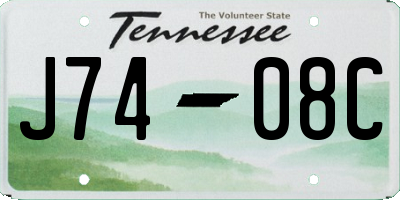TN license plate J7408C