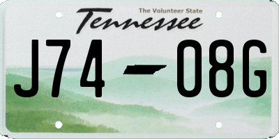 TN license plate J7408G