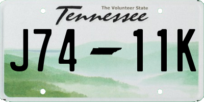 TN license plate J7411K