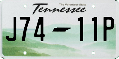 TN license plate J7411P