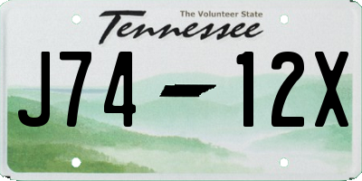 TN license plate J7412X