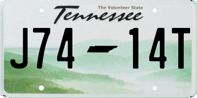 TN license plate J7414T