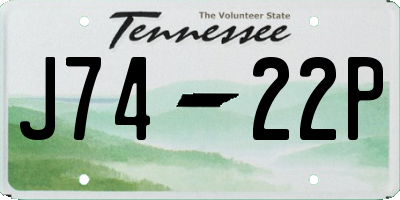 TN license plate J7422P