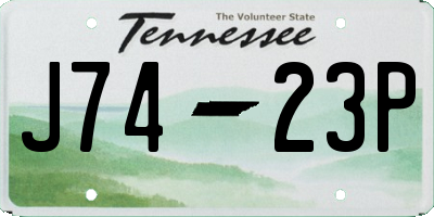 TN license plate J7423P