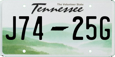 TN license plate J7425G