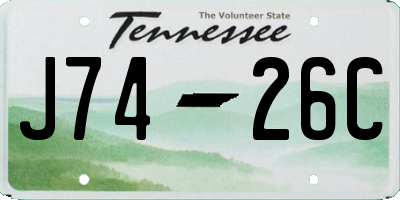 TN license plate J7426C
