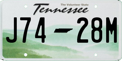 TN license plate J7428M