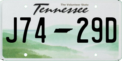 TN license plate J7429D