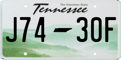 TN license plate J7430F