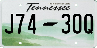 TN license plate J7430Q