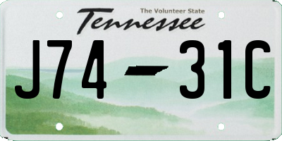 TN license plate J7431C