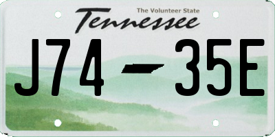 TN license plate J7435E