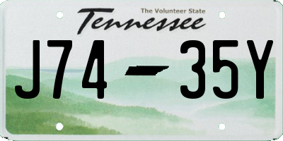 TN license plate J7435Y