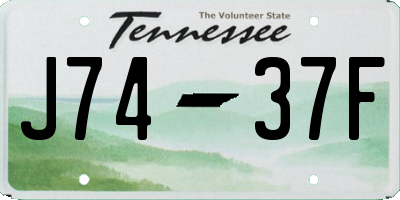 TN license plate J7437F