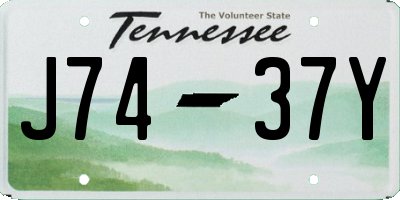 TN license plate J7437Y