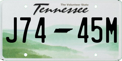 TN license plate J7445M