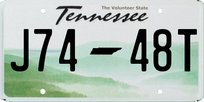 TN license plate J7448T