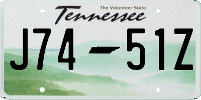 TN license plate J7451Z